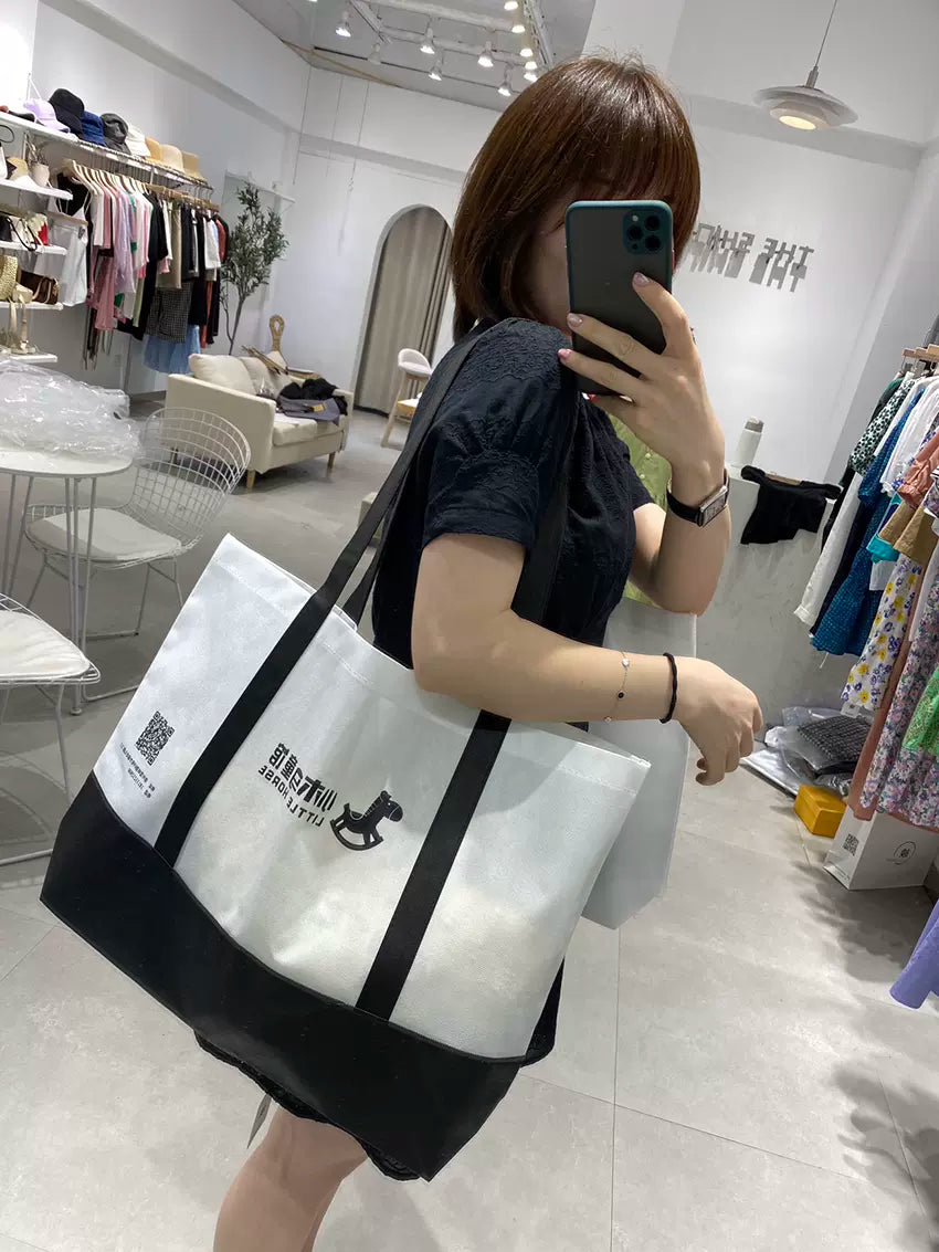Non-woven bags customized thick printing logo tote bags customized environmental bags high-end custom splicing bag expedited
